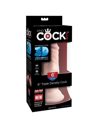 KING COCK - DILDO TRIPLE DENSIDAD 15 CM