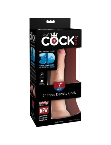 KING COCK - DILDO TRIPLE DENSIDAD 18 CM