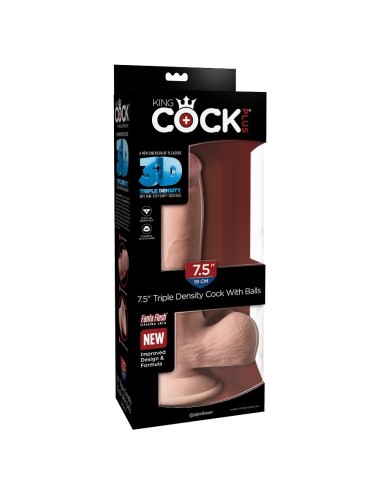 KING COCK - DILDO TRIPLE DENSIDAD 19 CM