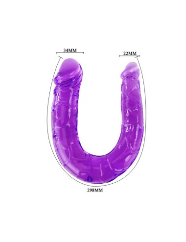 BAILE - DILDO DOBLE EN GELATINA FLEXIBLE LILA