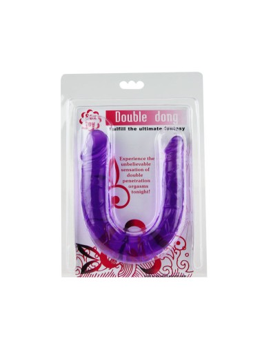 BAILE - DILDO DOBLE EN GELATINA FLEXIBLE LILA
