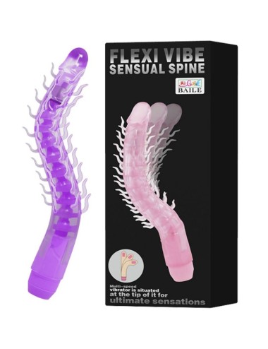 BAILE - FLEXI VIBE SENSUAL SPINE BENDABLE VIBRATING DILDO LILA 23.5 CM