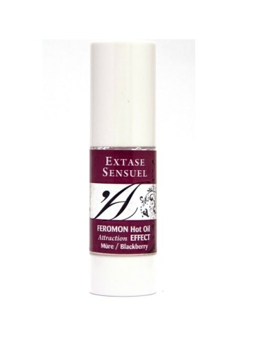 EXTASE SENSUAL - ACEITE MASAJE EFECTO CALOR CON FEROMONAS MORA 30 ML
