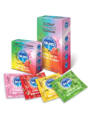 SKINS - PRESERVATIVO SABORES VARIOS 12 UDS