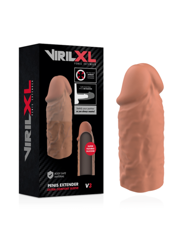 VIRILXL - EXTENSION DE PENE LIQUID SILICONE V3 MARRON