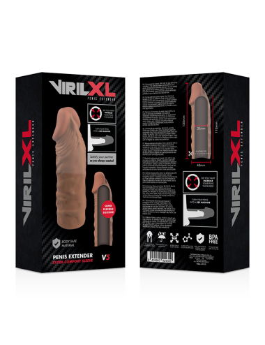 VIRILXL - EXTENSION DE PENE LIQUID SILICONE V5 MARRON