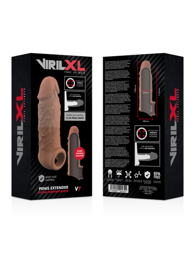 VIRILXL - EXTENSION DE PENE LIQUID SILICONE V7 MARRON