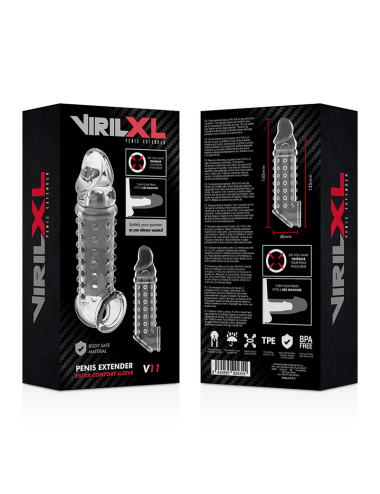 VIRILXL - EXTENSION Y FUNDA  DE PENE  V11 TRANSPARENTE
