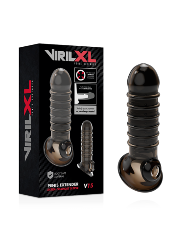 VIRILXL - EXTENSION Y FUNDA  DE PENE  V15 NEGRO
