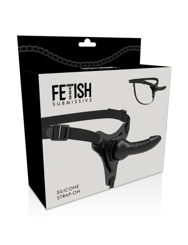 FETISH SUBMISSIVE HARNESS - SILICONA NEGRO REALISTIC 16 CM