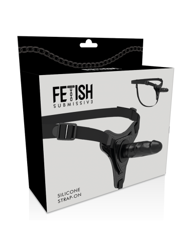 FETISH SUBMISSIVE HARNESS - SILICONA NEGRO REALISTIC 15 CM