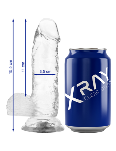 X RAY - ARNÉS + DILDO REALISTA TRANSPARENTE 15.5 CM -O- 3.5 CM