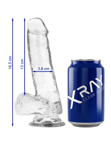 X RAY - ARNÉS + DILDO REALISTA TRANSPARENTE 18.5 CM -O- 3.8 CM