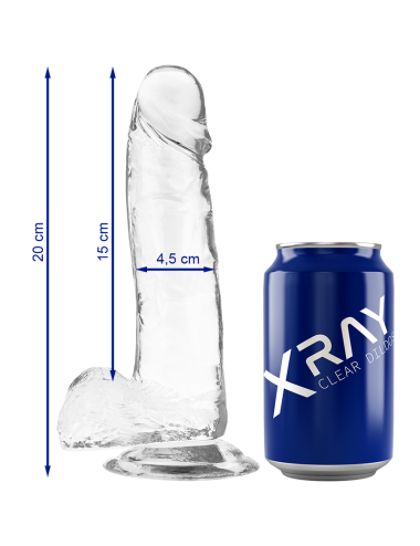 X RAY - ARNÉS + DILDO REALISTA TRANSPARENTE 20 CM -O- 4.5 CM