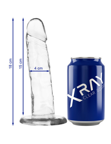 X RAY - ARNÉS + DILDO TRANSPARENTE 18 CM -O- 4 CM