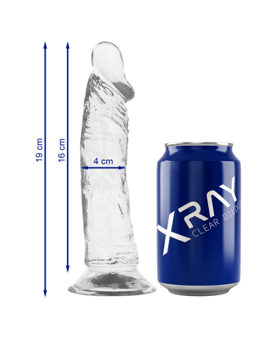 X RAY - ARNÉS + DILDO TRANSPARENTE 19 CM -O- 4 CM