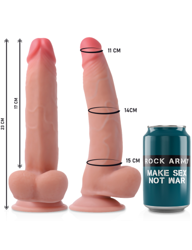 ROCKARMY - ARNÉS + DUAL DENSITY LEOPARD DILDO REALISTA 23 CM -O- 4.77 CM