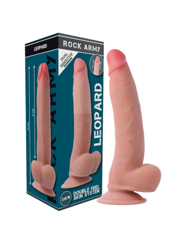 ROCKARMY - ARNÉS + DUAL DENSITY LEOPARD DILDO REALISTA 23 CM -O- 4.77 CM
