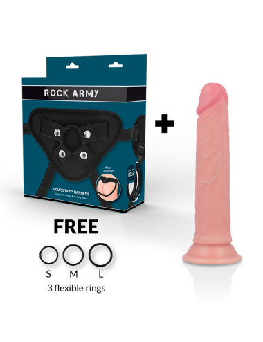 ROCKARMY - HARNESS + LIQUID SILICONE DILDO PREMIUM AVENGER 19 CM -O- 3.98 CM