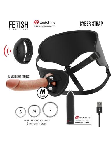 CYBER STRAP ARNES CON DILDO Y BALA CONTROL REMOTO TECNOLOGIA WATCHME M
