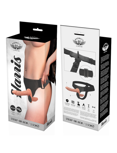 HARNESS ATTRACTION - HARRIS DOBLE PENETRACIÓN CON VIBRACION 18 CM -O- 3.5 CM