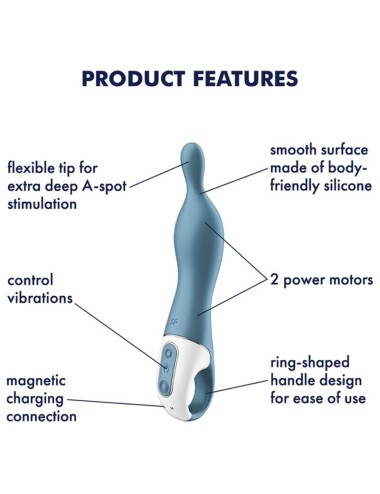 SATISFYER - AMAZING 1 VIBRADOR PUNTO A AZUL