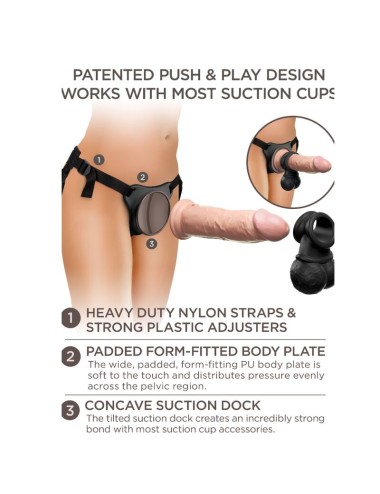 KING COCK - ELITE KIT ARNES AJUSTABLE DELUXE ANILLO CON TESTICULOS & DILDO 20.3 CM