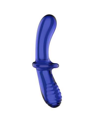 SATISFYER - DOUBLE CRYSTAL DILDO AZUL