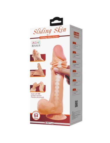 PRETTY LOVE - SLIDING SKIN SERIES DILDO REALÍSTICO CON VENTOSA PIEL DESLIZANTE 24 CM