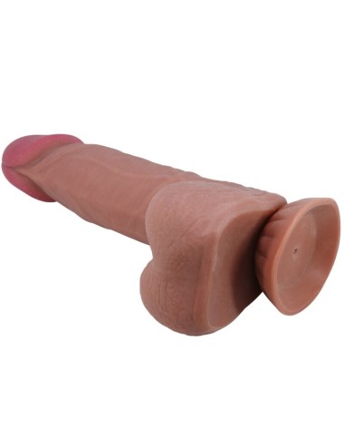 PRETTY LOVE - SLIDING SKIN SERIES DILDO REALÍSTICO CON VENTOSA PIEL DESLIZANTE MORENO 21.8 CM