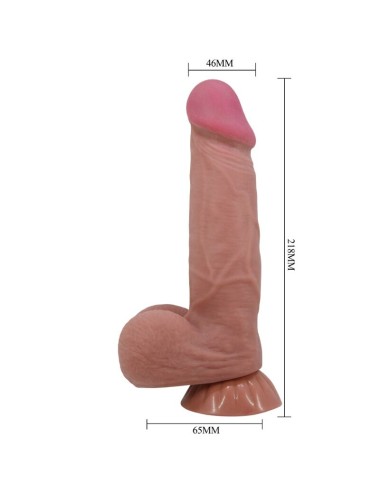 PRETTY LOVE - SLIDING SKIN SERIES DILDO REALÍSTICO CON VENTOSA PIEL DESLIZANTE MORENO 20.6 CM