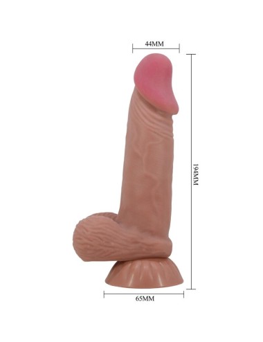 PRETTY LOVE - SLIDING SKIN SERIES DILDO REALÍSTICO CON VENTOSA PIEL DESLIZANTE MORENO 19.4 CM