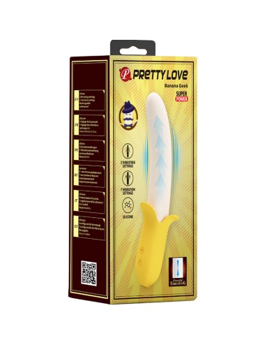 PRETTY LOVE - BANANA GEEK SUPER POWER 7 VIBRACIONES UP&DOWN SILICONA NEGRO