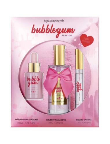 BIJOUX - INDISCRETS BUBBLEGUM PLAY KIT CON ACEITE GEL & BRILLO DE LABIOS