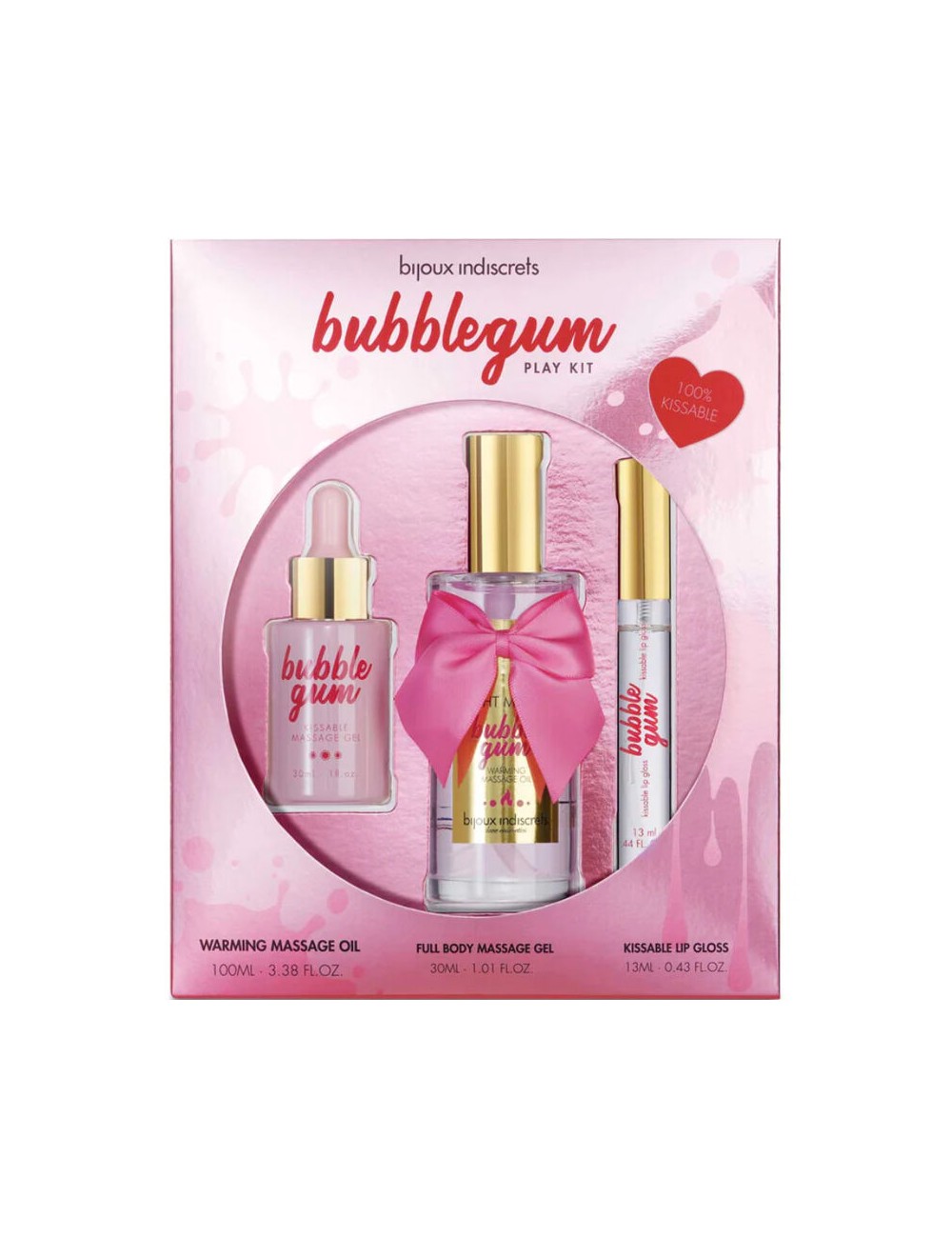 BIJOUX - INDISCRETS BUBBLEGUM PLAY KIT CON ACEITE GEL & BRILLO DE LABIOS BIJOUX - INDISCRETS BUBBLEGUM PLAY KIT CON ACEITE GEL & BRILLO DE LABIOS