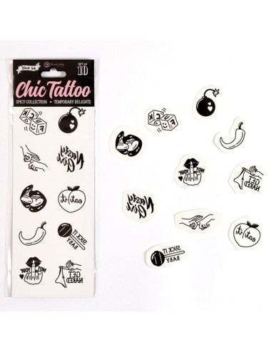 SECRET PLAY - SET DE 10 TATTOOS TEMPORALES SPICY COLLECTION