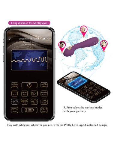 PRETTY LOVE - HECTOR VIBRADOR ELECTROSHOCK POR CONTROL POR APP LILA