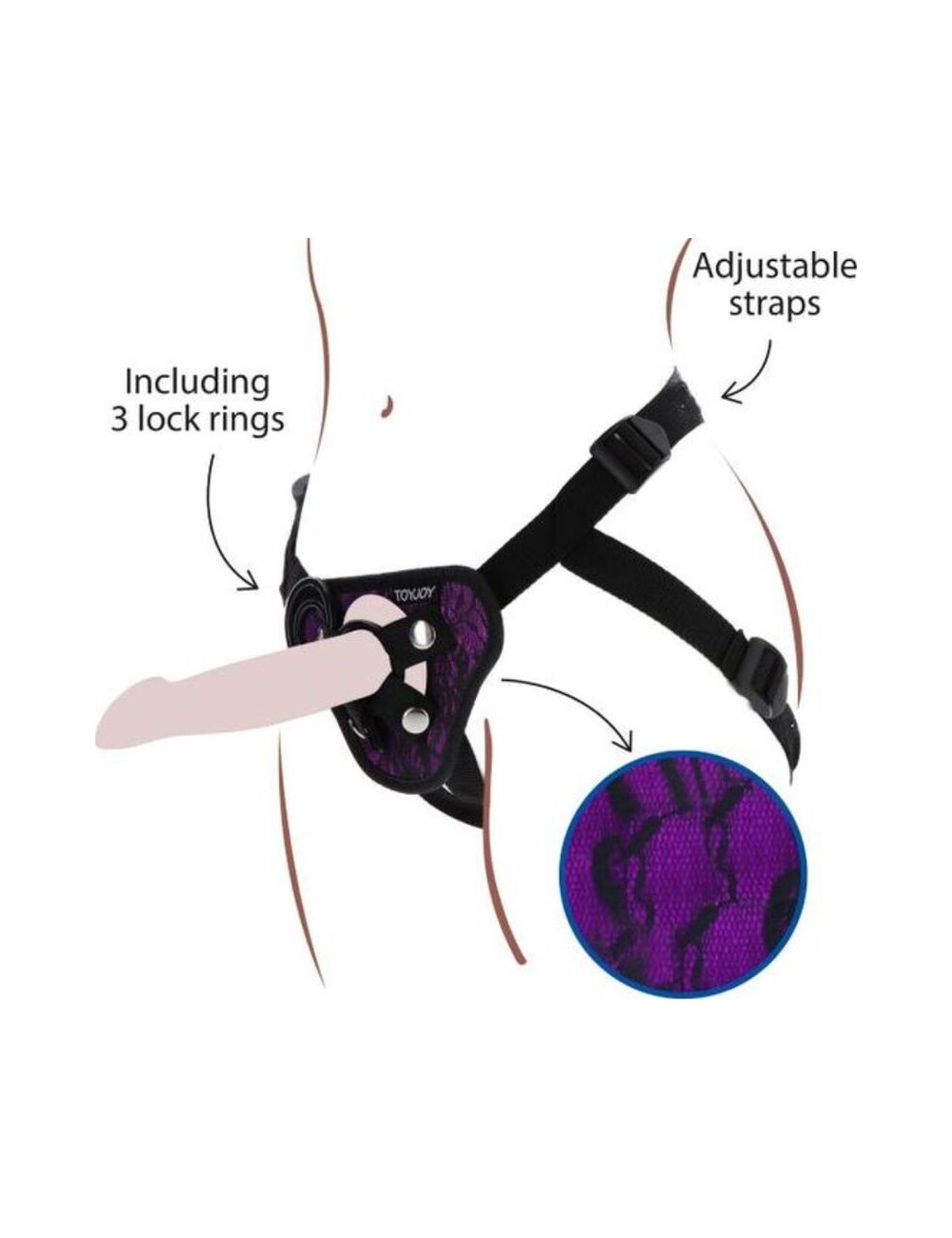 GET REAL - STRAP-ON LACE HARNES MORADO GET REAL - STRAP-ON LACE HARNES MORADO