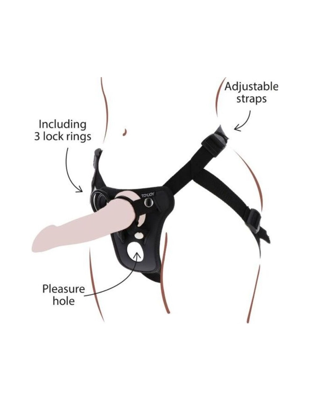 GET REAL - STRAP-ON PLEASURE HARNES NEGRO