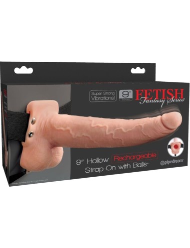 FETISH FANTASY SERIES - ARNES AJUSTABLE PENE REALISTICO CON TESTICULOS RECARGABLE Y VIBRADOR 23 CM