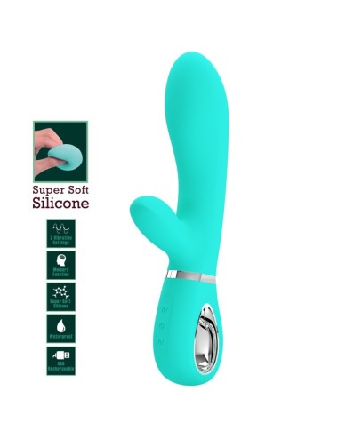 PRETTY LOVE - THOMAS VIBRADOR PUNTO G MULTIFUNCIÓN VERDE AGUA