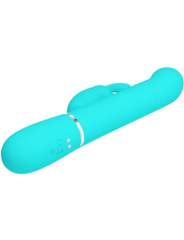 PRETTY LOVE - VIBRADOR COALE RABBIT PERLAS VERDE AGUA