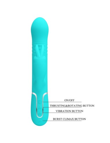 PRETTY LOVE - VIBRADOR COALE RABBIT PERLAS VERDE AGUA