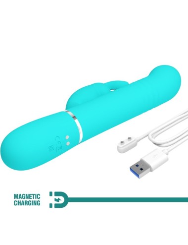 PRETTY LOVE - VIBRADOR COALE RABBIT PERLAS VERDE AGUA