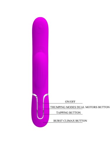 PRETTY LOVE - PERLITA VIBRADOR PUNTO G 3 EN 1 MULTIFUNCIÓN VIOETA