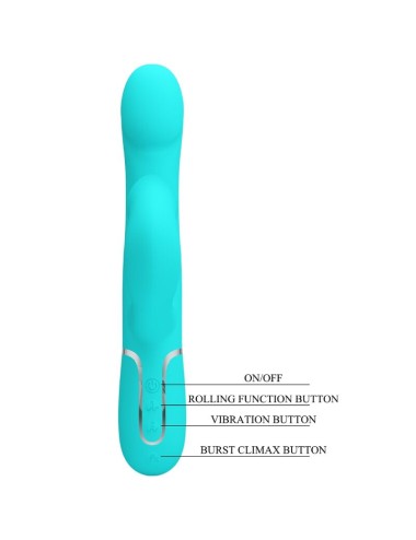 PRETTY LOVE - VIBRADOR RABBIT PERLAS VERDE AGUA