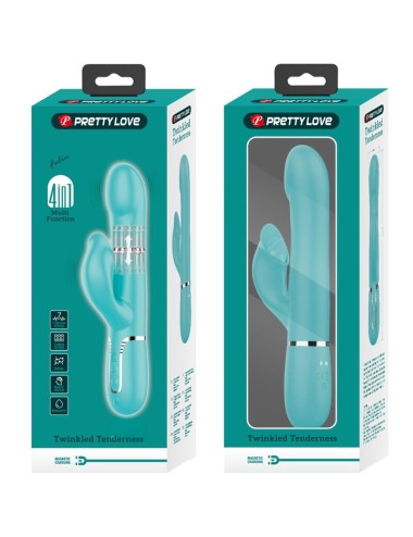 PRETTY LOVE - VIBRADOR RABBIT PERLAS VERDE AGUA
