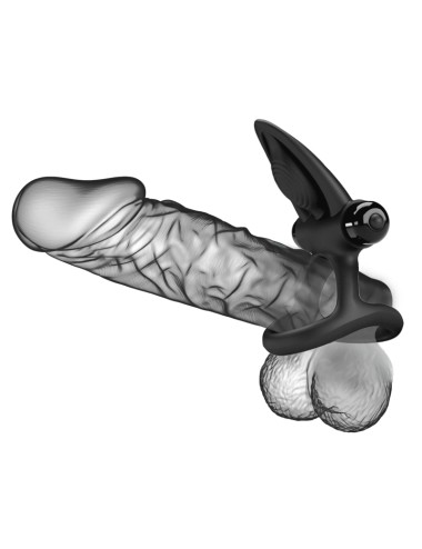 PRETTY LOVE - ANILLO VIBRADOR 10 VIBRACIONES SILICONA NEGRO