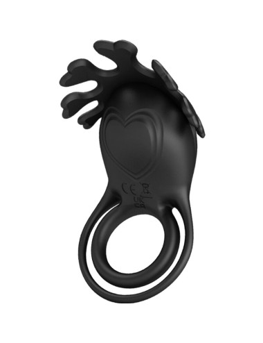 PRETTY LOVE - RUBEN ANILLO VIBRADOR 7 VIBRACIONES SILICONA NEGRO