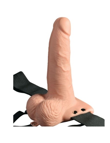 FETISH FANTASY SERIES - ARNES AJUSTABLE CONTROL REMOTO PENE REALISTICO CON TESTICULOS RECARGABLE Y VIBRADOR 15 CM